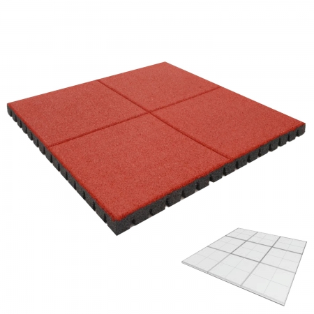 Fallschutzmatte rot | 100 x 100 x 6 cm | FH 1,90 m